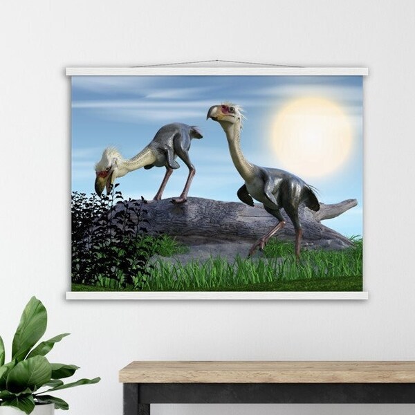 Phorusrhacos Dinosaur Art Poster with Hanger by Paleo Dinosaurs Art - Semi-Glossy Paper Poster & Hanger various sizes up to 24"x32"