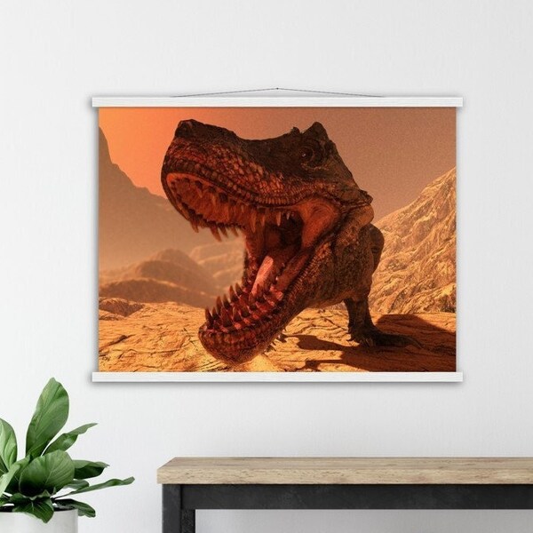 T-Rex Tyrannosaurus Art Poster with Hanger by Paleo Dinosaurs Art - Semi-Glossy Paper Poster & Hanger various sizes up to 24"x32"