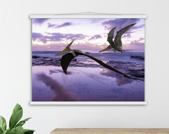 Pteranodon Flying Dinosaur Art Poster with Hanger by Paleo Dinosaurs Art - Semi-Glossy Paper Poster & Hanger various sizes up to 24"x32"