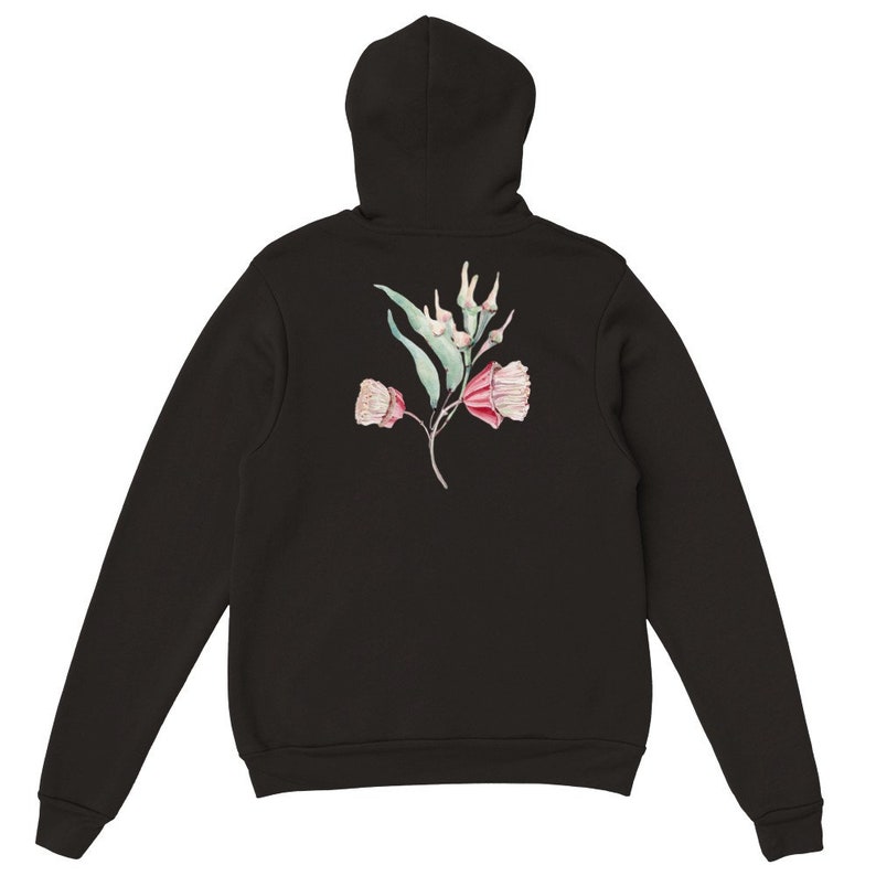 Beautiful Superb Fairy-Wren and Flowers Illustration Art on a Classic Unisex Pullover Hoodie available in various colors and sizes image 5