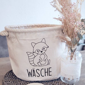 Wäschekorb fürs Kinderzimmer mit süßem Waschbär Motiv