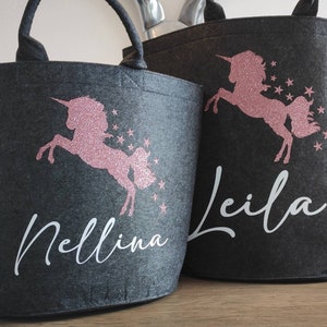 Felt basket, personalized storage basket for toys, wardrobe, etc. various designs for boys and girls