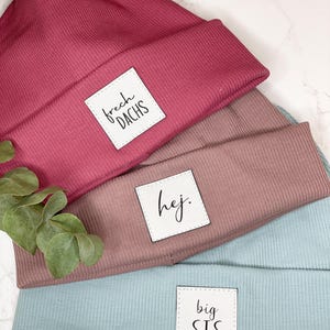 Statement Beanie / Hat Set / Triangle Scarf / Love-Sewn and Personalized Hipster Beanie for Children and Adults
