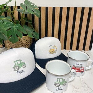 Personalisierte Cap & Tasse / Traktor/Geschenk-Set/ Mütze / Snapback für Kinder und Teenager/ verschiedene Farben Bild 5