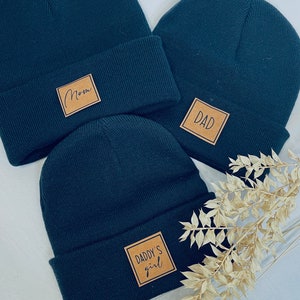 Family set beanie/winter hat in NAVY BLUE with personalization or custom print