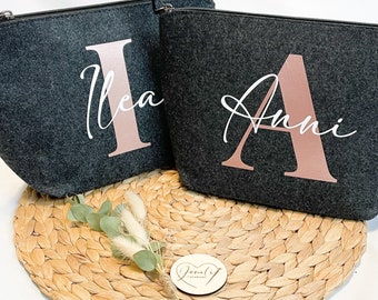 Bolsa de cosméticos personalizada / bolsa de maquillaje / almacenamiento de bolsos hecho de fieltro