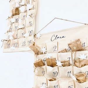 Adventskalender personalisiert mit dem Namen zum selbst befüllen / Boho Kalender / Weihnachten/ Advent Kinder