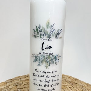 Baptismal candle with name and baptismal saying / gift for baptism / pillar candle