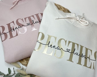 Personalized Besties Hoodie for you and your best friend | Gift idea