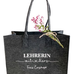 Lehrerin mit Herz untersch. Designs, Abschiedsgeschenk, Dankeschön / verschiedene Taschenmodelle Bild 1