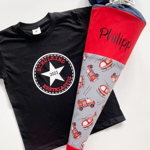 T-shirt écolier & cône scolaire/cône de sucre pompiers