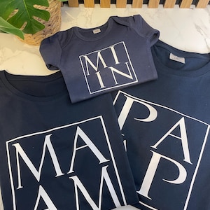 Family set T-shirts Mom Dad Mini / Mom Dad Mini