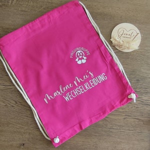 Gepersonaliseerde sporttas voor de kleuterschool in verschillende kleuren