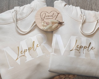 MRS & MR Hoodie Geschenk zur Verlobung oder zur Hochzeit