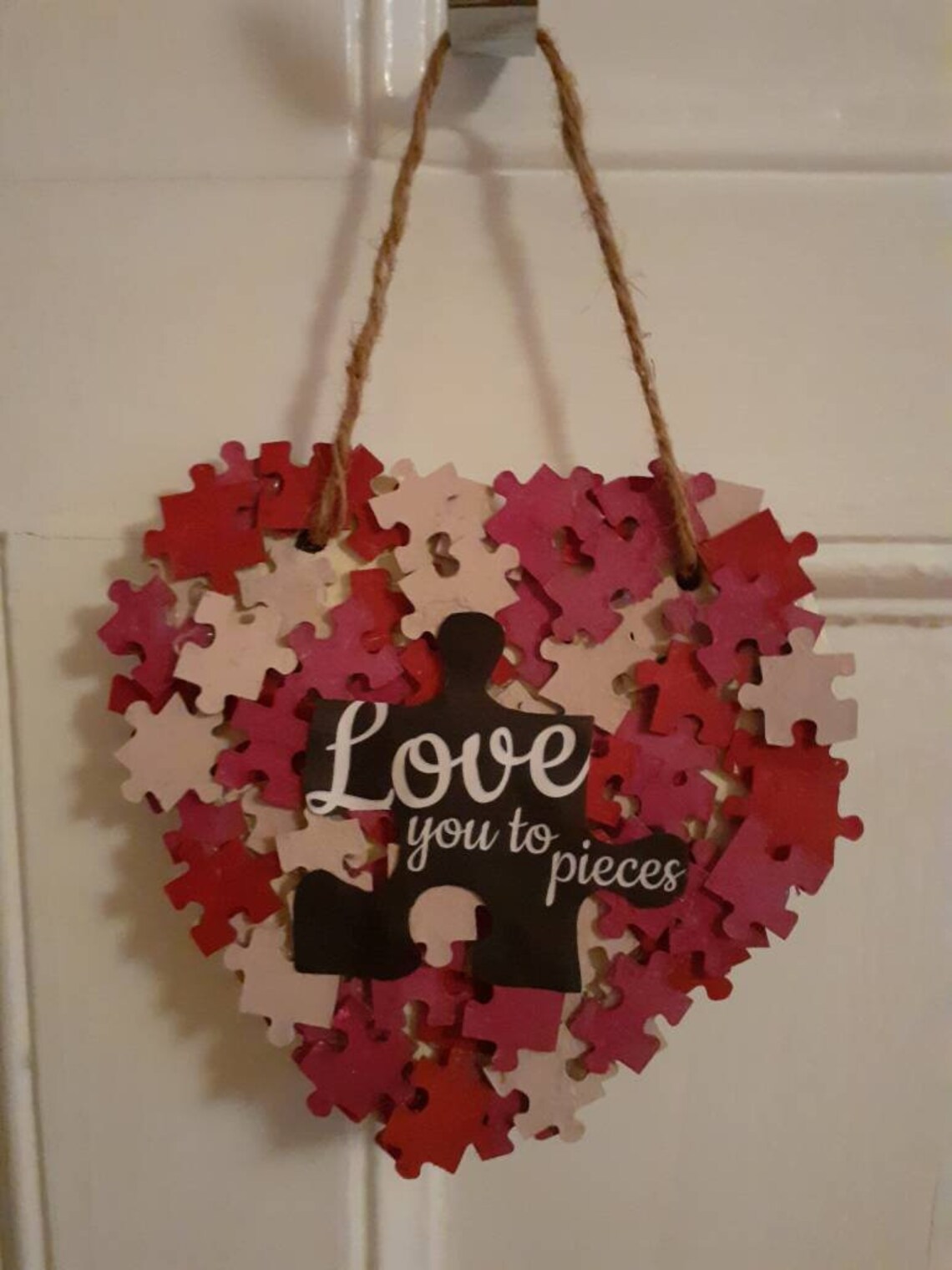 Hand made jigsaw heart love you to pieces Etsy