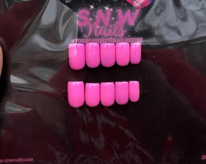 Barbz | S N W Nails | Hot Pink Press On Nails | 10 Nails