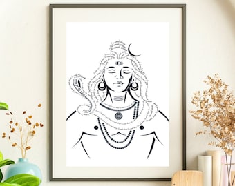 Digital Download A3 Shiva with Om Namah Shivay Mantra