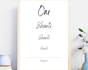 Digital Download A3 Om Shanti Peace Mantra