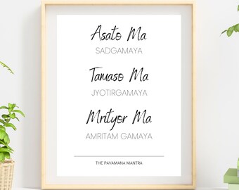 Digital Download A3 Pavamana Mantra | Asato Ma Sadgamaya Mantra Digital Print