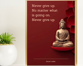 Digital Download A3 Dalai Lama Quote with Buddha Design | Motivational Quote Digital Poster