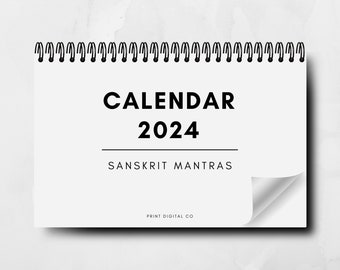 Sanskrit Mantras 2024 Calendar Digital Download