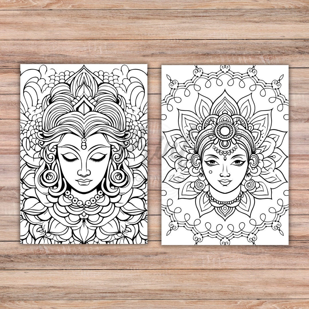 Digital Download the Namaste Colouring Pages | 10 Page Hinduism ...