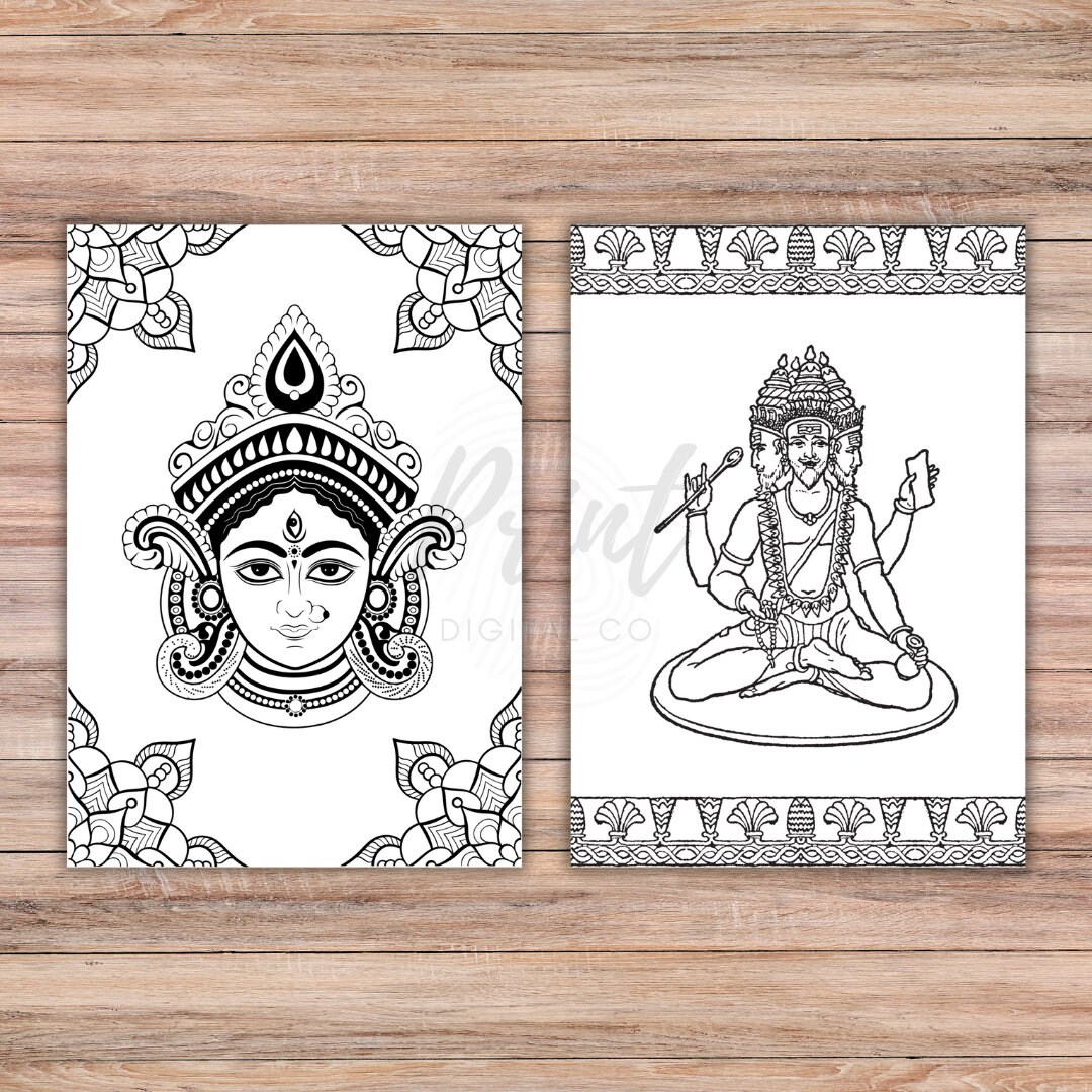 Digital Download the Namaste Colouring Pages | 10 Page Hinduism ...