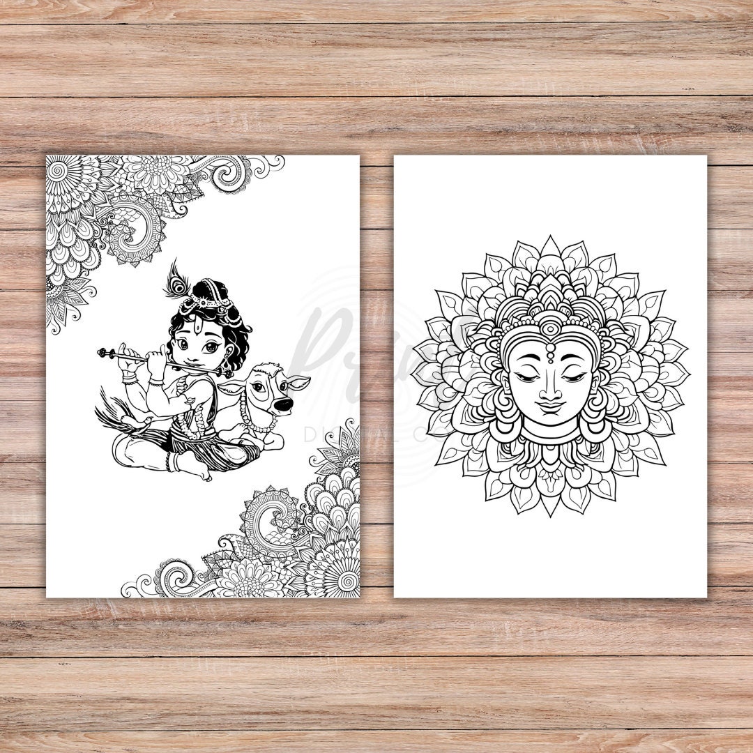 Digital Download the Namaste Colouring Pages | 10 Page Hinduism ...