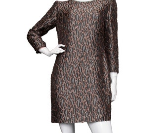 90s Valentino Leopard Print Dress L