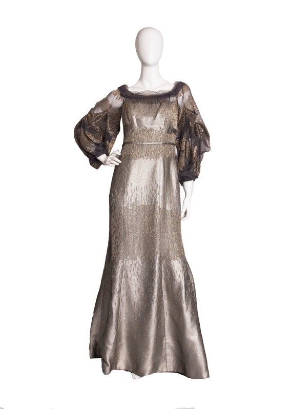 90s Carolina Herrera Gold Gown S