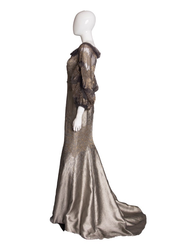 90s Carolina Herrera Gold Gown S