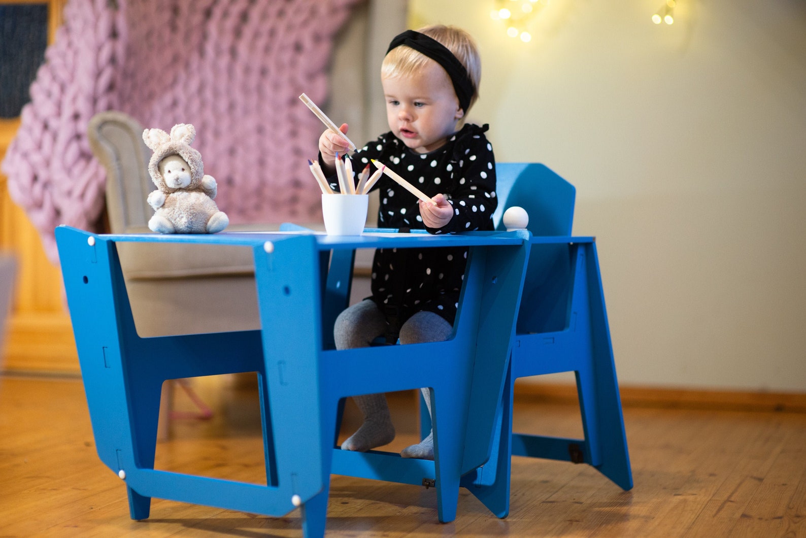 Transformable Montessori Kids High Chair Small Toddler Table Etsy