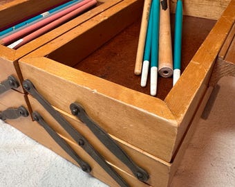 Solid Wood Expandable Artisit Supply Box