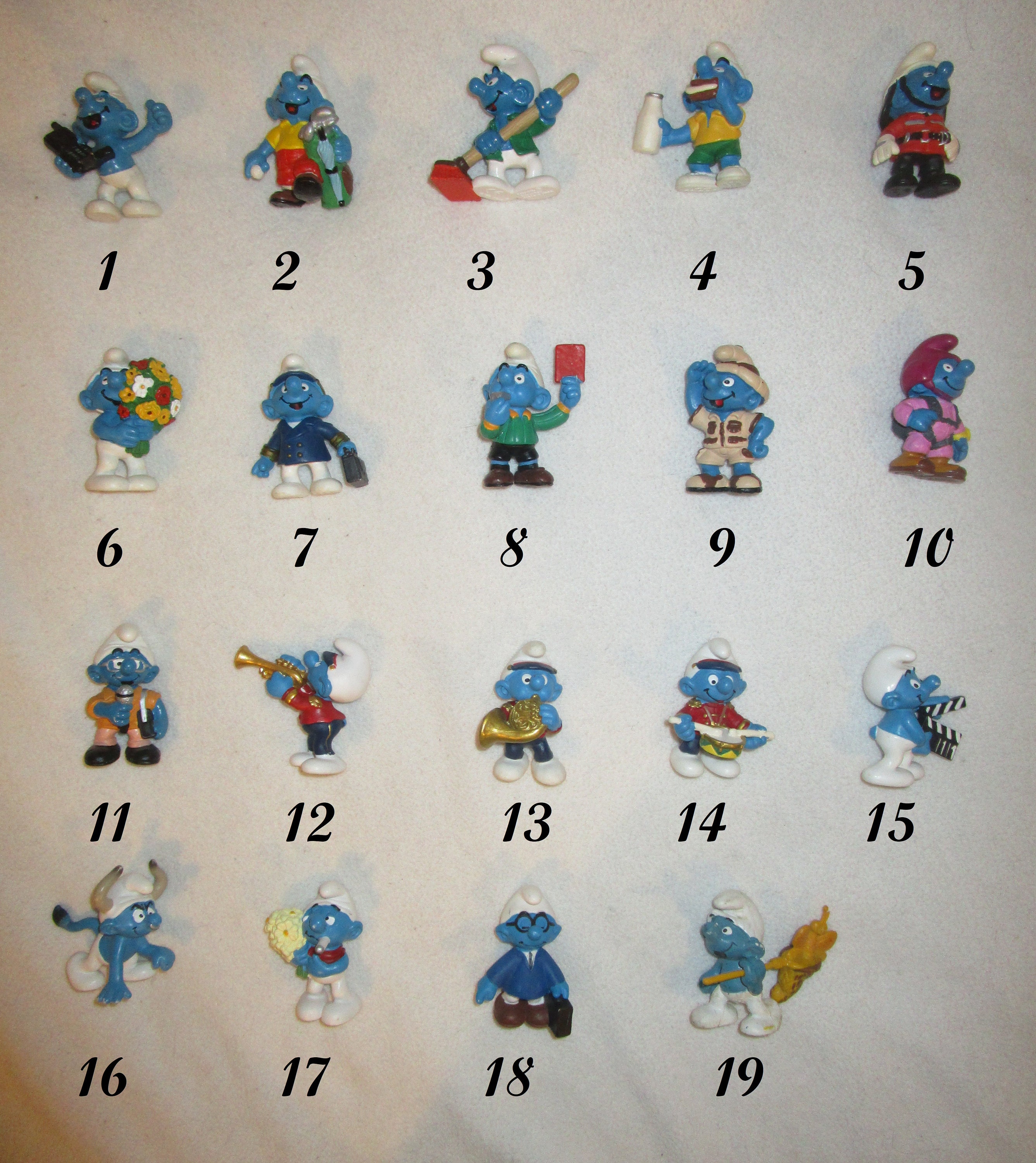 smurf figures list