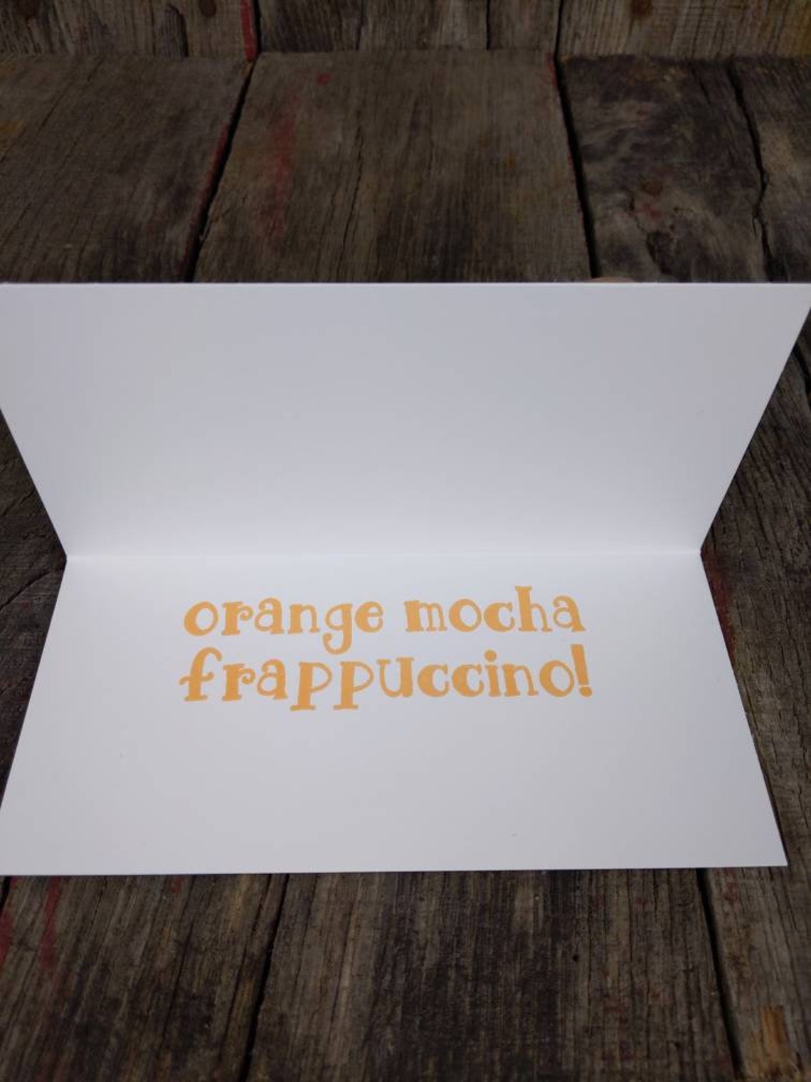 Orange Mocha Frappuccino card for friend Zoolander reference Etsy