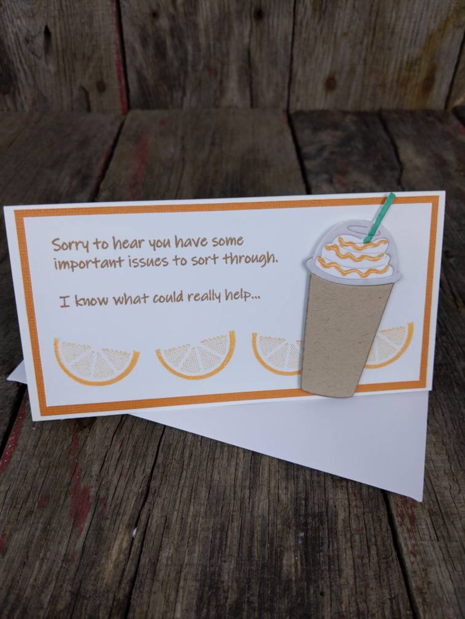 Orange Mocha Frappuccino card for friend Zoolander reference Etsy