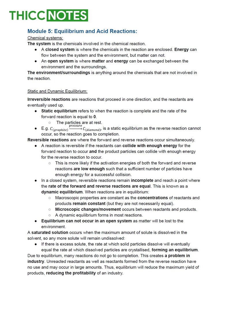STATE RANK HSC Chemistry Notes - Etsy