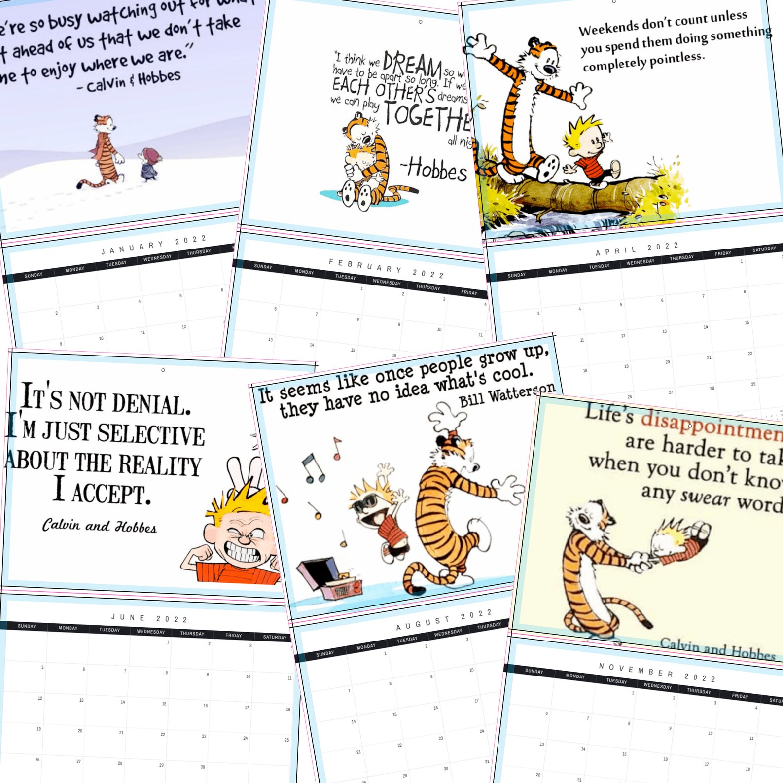 Calvin And Hobbes Calendar 2022 Monthly Wall Calendar Etsy Calvin And Hobbes Calendar 2022 Monthly Wall Calendar Etsy