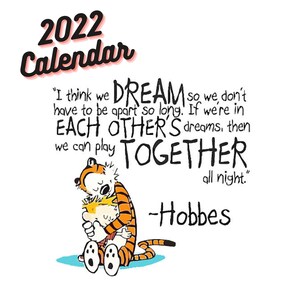 Calvin And Hobbes Calendar 2022 Monthly Wall Calendar | Etsy