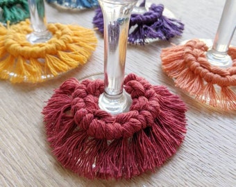 Macrame Wine Charms/ Pack of 6/Handmade in Oregon/