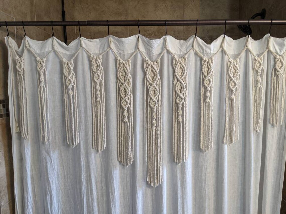 Macrame Shower Curtain Cover/handmade in Oregon/premium 5mm Etsy UK