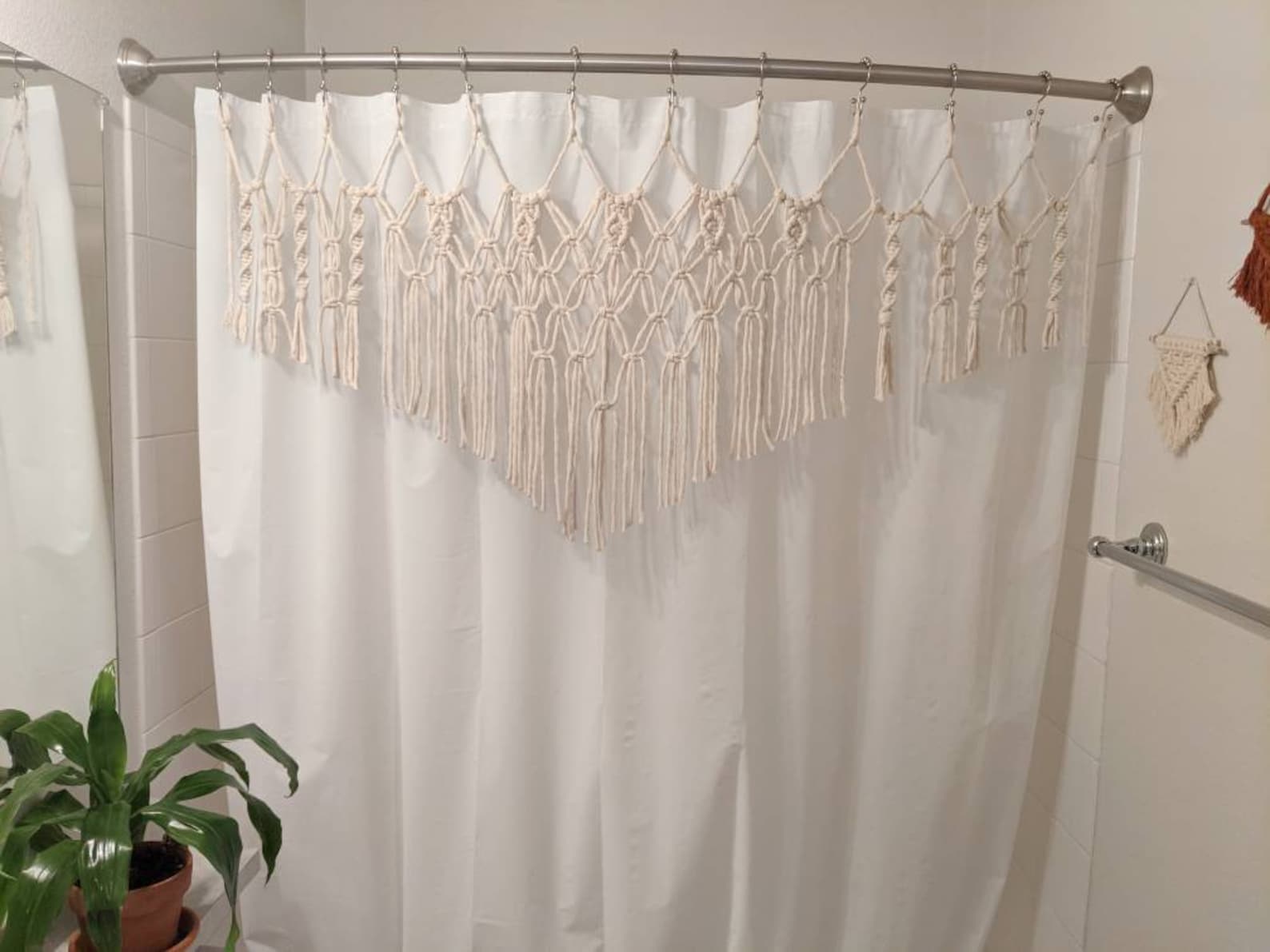 Macrame Shower Curtain Cover/handmade in Oregon/5mm Cotton Etsy