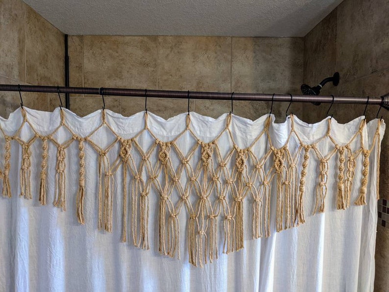 Macrame Shower Curtain Cover/handmade in Oregon/5mm Cotton Etsy