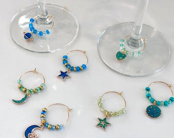 Astrological Wine Charms- set of 7 | Hostess Gift