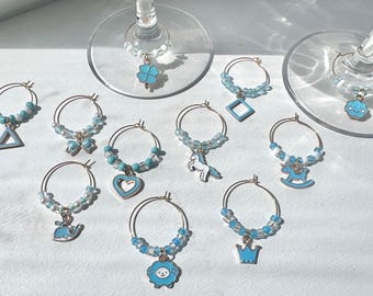 It’s a boy wine charms- set of 10 | new baby | baby shower gift