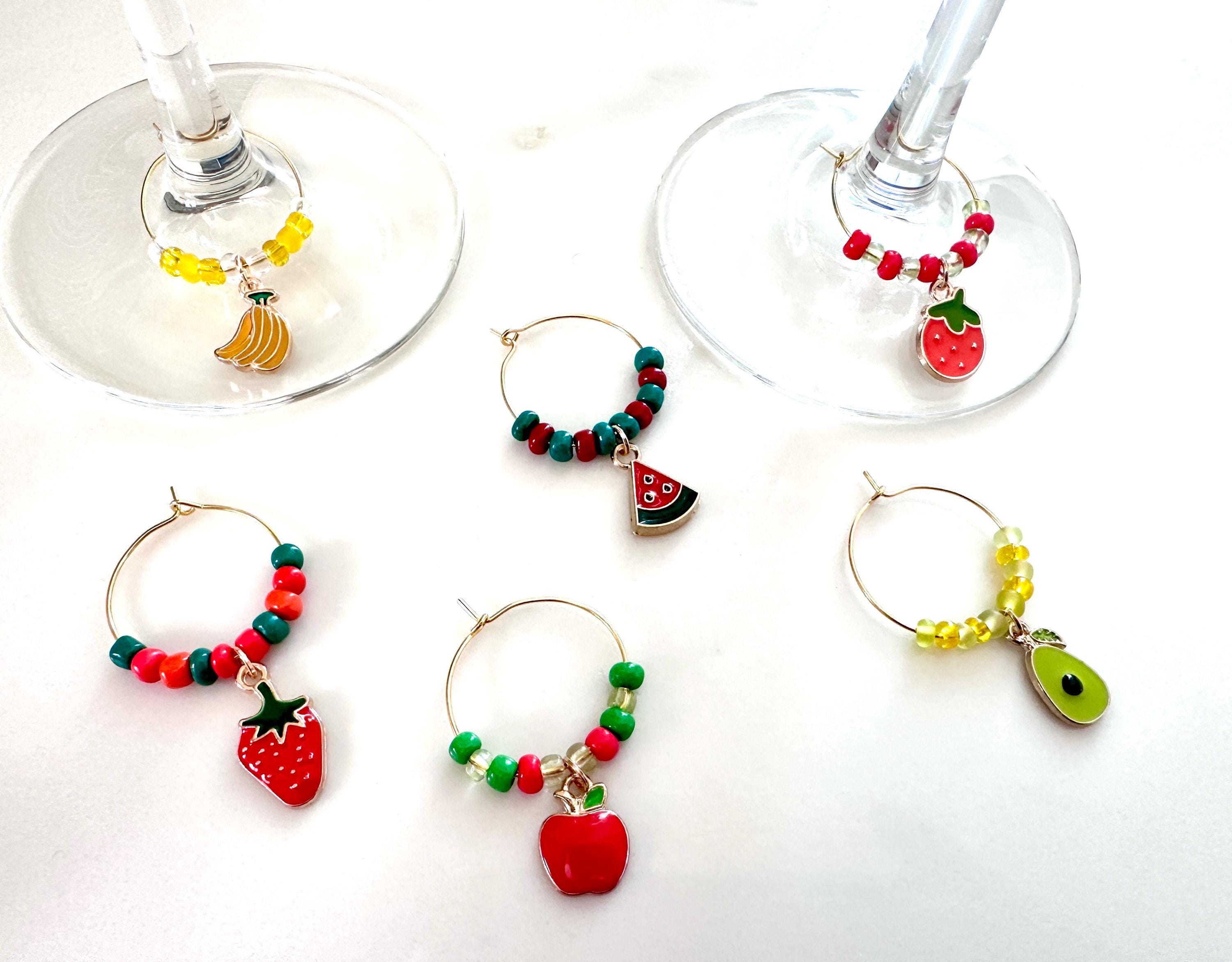 Fruit Wine Charms- set of 6 | Summer Party | Hostess Gift