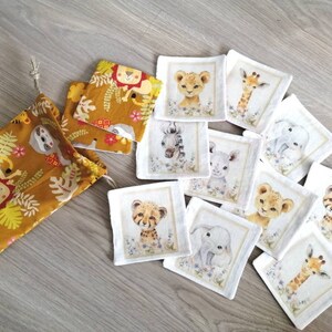 Memory en tissu bébé animaux de la savane 12 cartes
