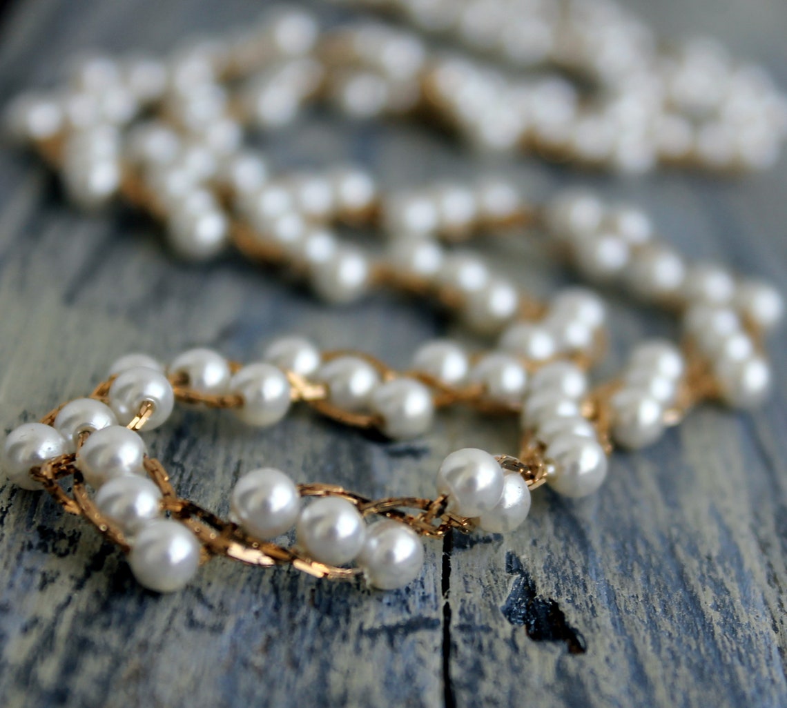 Vintage Napier twist pearl necklaces for women Wrapped gold Etsy