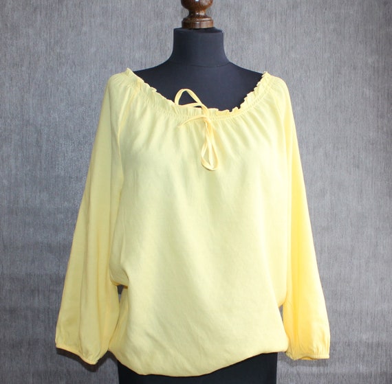 Blusa vintage amarilla con mangas abullonadas Ropa Cottagecore