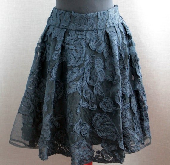 Vintage Dark Blue Lace Skirt Overlay SIZE M Prom a Line Skirt Aesthetic Clothes Women Etsy Canada